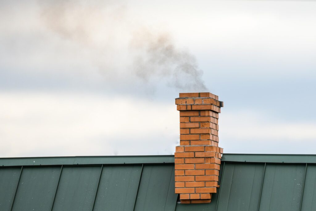 House chimney with a blue sky